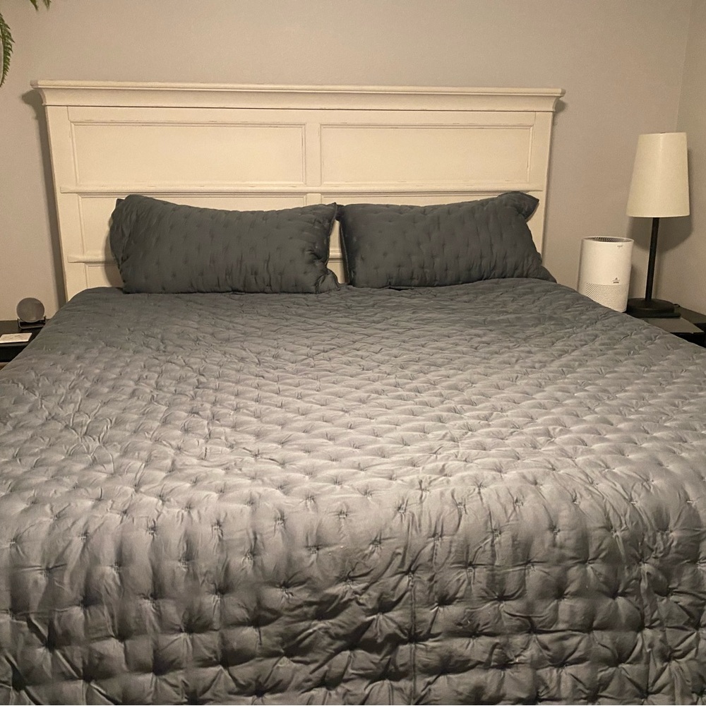 Pottery Barn King Tencel Tufted Quilt & Shams
